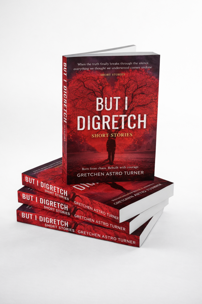 But I Digretch novel by Gretchen Astro Turner book cover and stacked copies